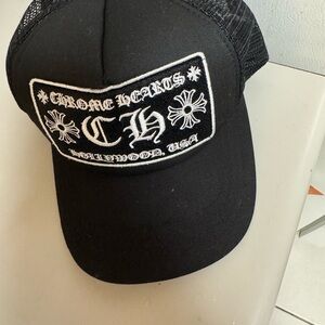 1 of 1 Chrome Hearts Black and white Cap with White Embroidery